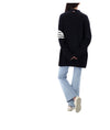 THOM BROWNE Merinowolle gestreifter V-Ausschnitt Cardigan 158505956 [P]