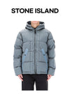 STONE ISLAND Hooded Daunenjacke aus Nylon mit Wappen-Patch 4100019 S0019 V0049 159755447 [P]