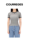 Courreges Houndstooth Short Sleeve T-Shirt 126JTS017JS0223 157297267 [P]