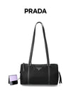 Prada Triangle Logo Nylon Leather Duffle Bag 159113999 [P]