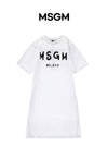 MSGM コットン 半袖 ワンピース 26SS キッズ ロゴ 001-K 156560028 [P]