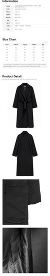 MaxMara Belted Long Wool Coat Black 2626016092 005 160855709 [P]