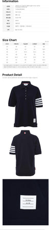 THOM BROWNE Klassisches Poloshirt mit kurzen Ärmeln in Navy 160713953 [P]