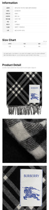 Burberry Cashmere Check Scarf Black 8099650 159638625 [P]