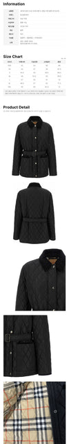 Burberry Quilted Belted Jacket Black 8110378 159638626 [P]
