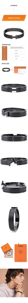 Hermes Men's Click Ash Bracelet So Black H703203FK01 45111712 [P]