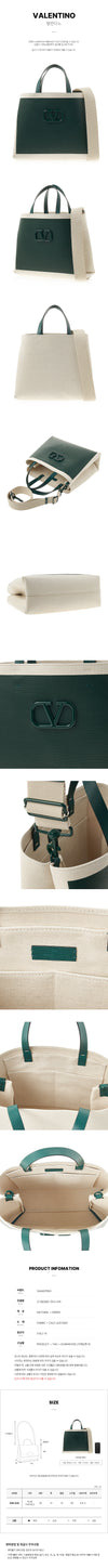 VALENTINO 2Y2B0B91 ZKX UYR Damen Signature V-Logo Canvas-Leder Tote 76415710 [P]