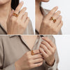 Hermes Olymp Ring Metal Medium Yellow Gold Etoupe H500058FC37 157403461 [P]