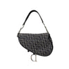 Dior Oblique Jacquard Canvas Vintage Saddle Bag Shoulder Bag Blue Silver 160755435 [P]