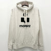 Isabel Marant MILEY Velour Logo Hoodie Ecru 123480653 [P]