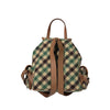 Miu Miu Plaid Wool Leather Flap Pocket Backpack Camel Green 161835408 [P]