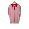 Prada Men's Silk Stripe Knit Polo T-Shirt Red 52 156162737 [P]