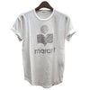 Isabel Marant Etual KOLDI Linen Silver Logo T-Shirt White (20WH) A1N10E 20WH 123480982 [P]