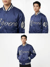 LOUIS VUITTON Crystal Logo Baseball Bomberjacke Naval 48 156825931 [P]