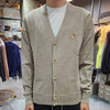 MAISON KITSUNE Klassischer Cardigan mit Fox-Head-Patch Beige Melange H250 123468091 [P]
