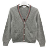 THOM BROWNE Hector Handtaschen-Patch Cardigan in Tonales Grau 158340079 [P]