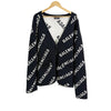 Balenciaga Men's Multi Logo Wool Oversized Knit Cardigan Black 161290217 [P]