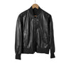 Brunello Cucinelli Lambskin Leather Bomber Zip-Up Varsity Jacket Black 42 161835440 [P]