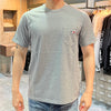MAISON KITSUNE Tricolor Fox Patch Pocket T-Shirt Grau Mélange 123476045 [P]