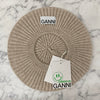 GANNI Logo Etikett Loose Wollrippen-Strickmütze Sand (A4430 196) 123474264 [P]