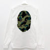 BAPE Big Ape Head Langarmshirt in Weiß-Grün 157128967 [P]
