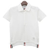 THOM BROWNE Klassisches Polo-Shirt mit Rückenlogo und drei Streifen Weiß (FJP014A 00050 100) 123475782 [P]