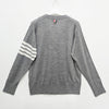 Thom Browne Diagonal Stripe 4 Bar Merino Wool Cardigan Pale Grey 123467219 [P]