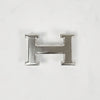 HERMES Reversibel Herrenledergürtel mit H-Schnalle in glänzendem Silber 32 mm 95 Nougat Schokolade H064544CK05 152309747 [P]