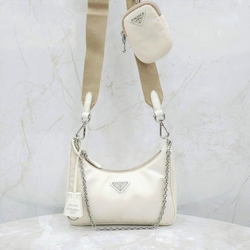 PRADA ホワイト リエディション リナイロン ショルダーバッグ 1BH204 6770 163156631 [P]