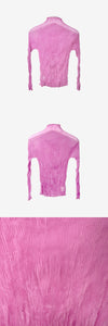 ISSEY MIYAKE Chiffon Twist Turtleneck Pink 5KEEPTTE 163213203 [P]