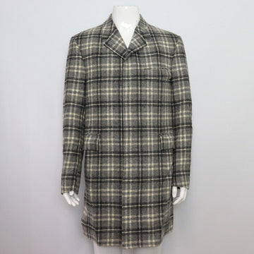 Thom Browne Gray Wool Over Check Pattern Men's Coat MOC005A 152318469 [P]
