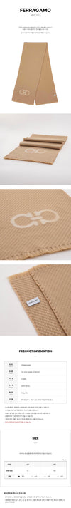 Salvatore Ferragamo 32 1213 CAMEL Jacquard Muffler 159882534 [P]