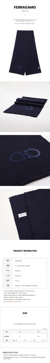 SALVATORE FERRAGAMO 32 1213 NEUE NAVY SS26 Jacquard Schal 159882537 [P]