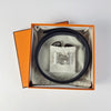 Hermes Reversible Leather Belt with H Buckle 32mm Black Navy 90 Silver Matte 156334640 [P]