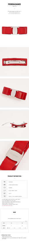 SALVATORE FERRAGAMO 34 0388 FLAME RED 0765267 Damen Leder Haarspange 77282225 [P]