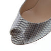 CHRISTIAN LOUBOUTIN パイソンオープントゥウェッジシューズ 126633 [P]