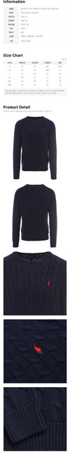 POLO RALPH LAUREN Kabelstrickpullover mit Pony-Stickerei, navy 160544984 [P]
