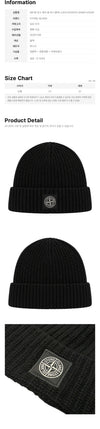 Stone Island Wool Beanie with Logo Patch Black L2S15 N100012 S00B4 V0029 160713975 [P]