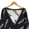 Balenciaga Men's Multi Logo Wool Oversized Knit Cardigan Black 161290217 [P]