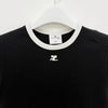 Courreges Reedition Logo Bumpy Contrast T-Shirt Black Heritage White 155941180 [P]