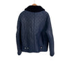 Louis Vuitton Men's Monogram Embossed Shearling Leather Mustang Jacket Navy 54 158520196 [P]