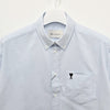 AMI Oversized Long Sleeve Shirt with Heart Logo Blue Sky (HSH822 CO0031 450) 154126975 [P]