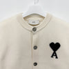 AMI Heart Logo Felt Merino Wool Cardigan 149807367 [P]