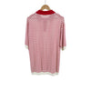 Prada Men's Silk Stripe Knit Polo T-Shirt Red 52 156162737 [P]