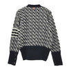 THOM BROWNE Donnigole Bicolor Kabel Cardigan mit schrägem Ärmel 4 Stripes MKC486A Y1506 415 123467293 [P]