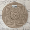 GANNI Logo Etikett Loose Wollrippen-Strickmütze Sand (A4430 196) 123474264 [P]