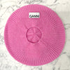 Ganni Loose Soft Wool Knit Beret with Logo Label Fuchsia (A5024 892) 123474302 [P]