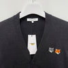 Maison Kitsune Double Bold Fox Head Patch Wool Regular Cardigan Anthracite 139719804 [P]