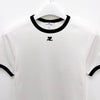 COURREGES ロゴ バンピ コントラスト 半袖Tシャツ ヘリテージ ホワイト ブラック 155384448 [P]