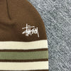 stussy Basic Striped Skull Cap Beanie Hat Brown (1321236 1001) 153571642 [P]